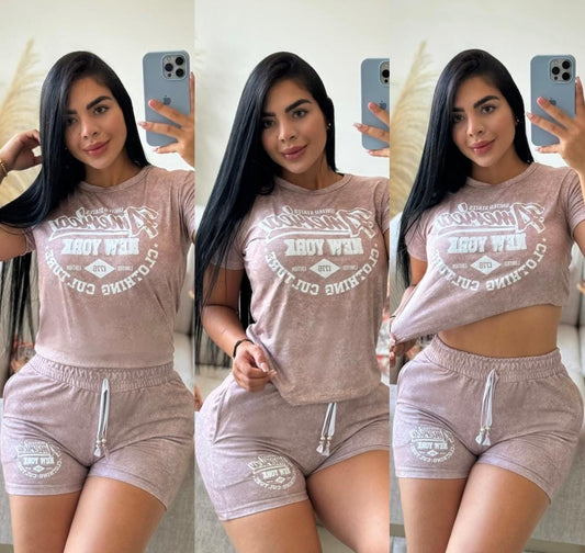 Cojunto short piel de durazno sublimado