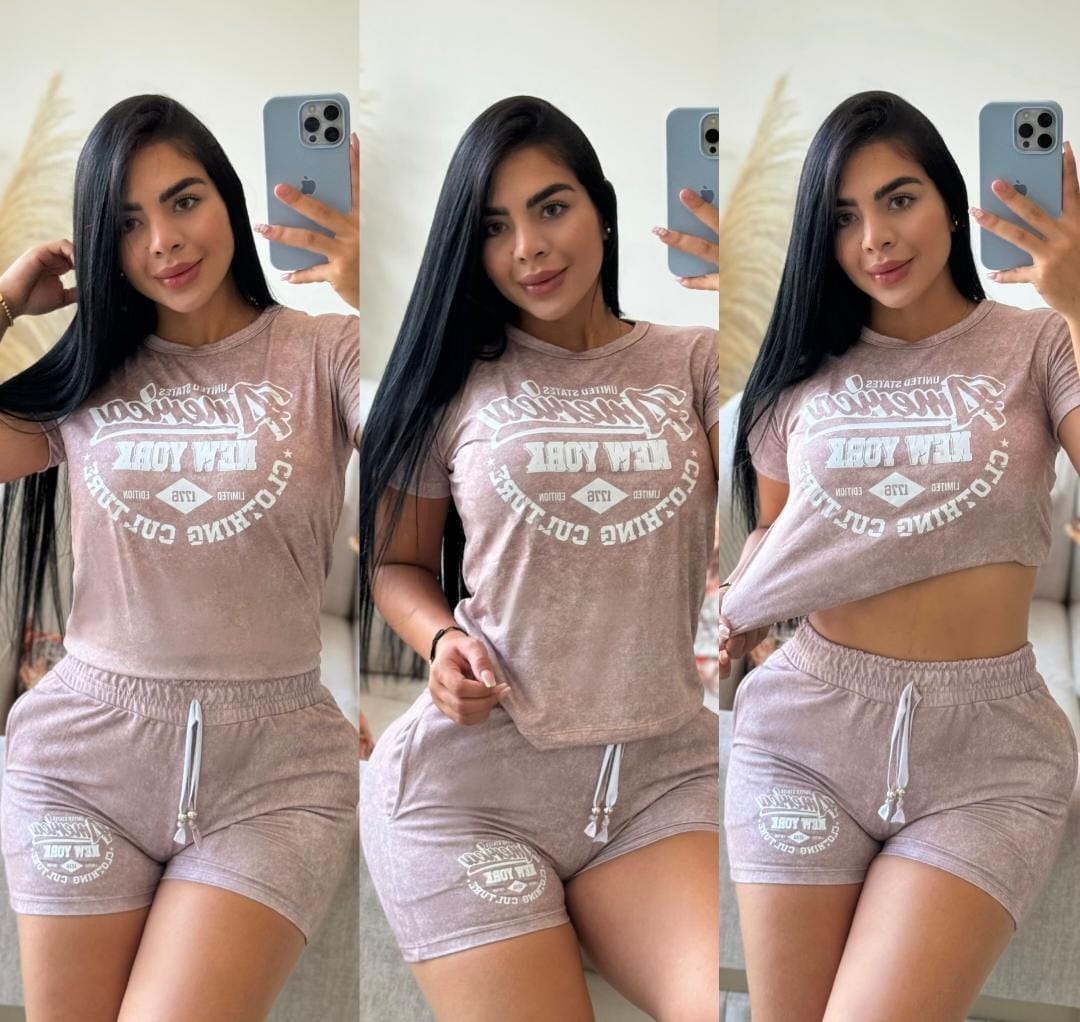 Cojunto short piel de durazno sublimado