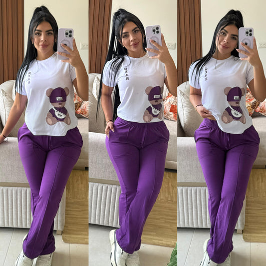 Jogger bota recta oso teddy