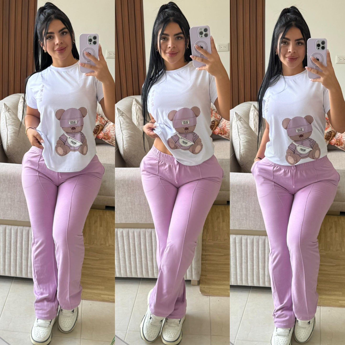 Jogger bota recta oso teddy