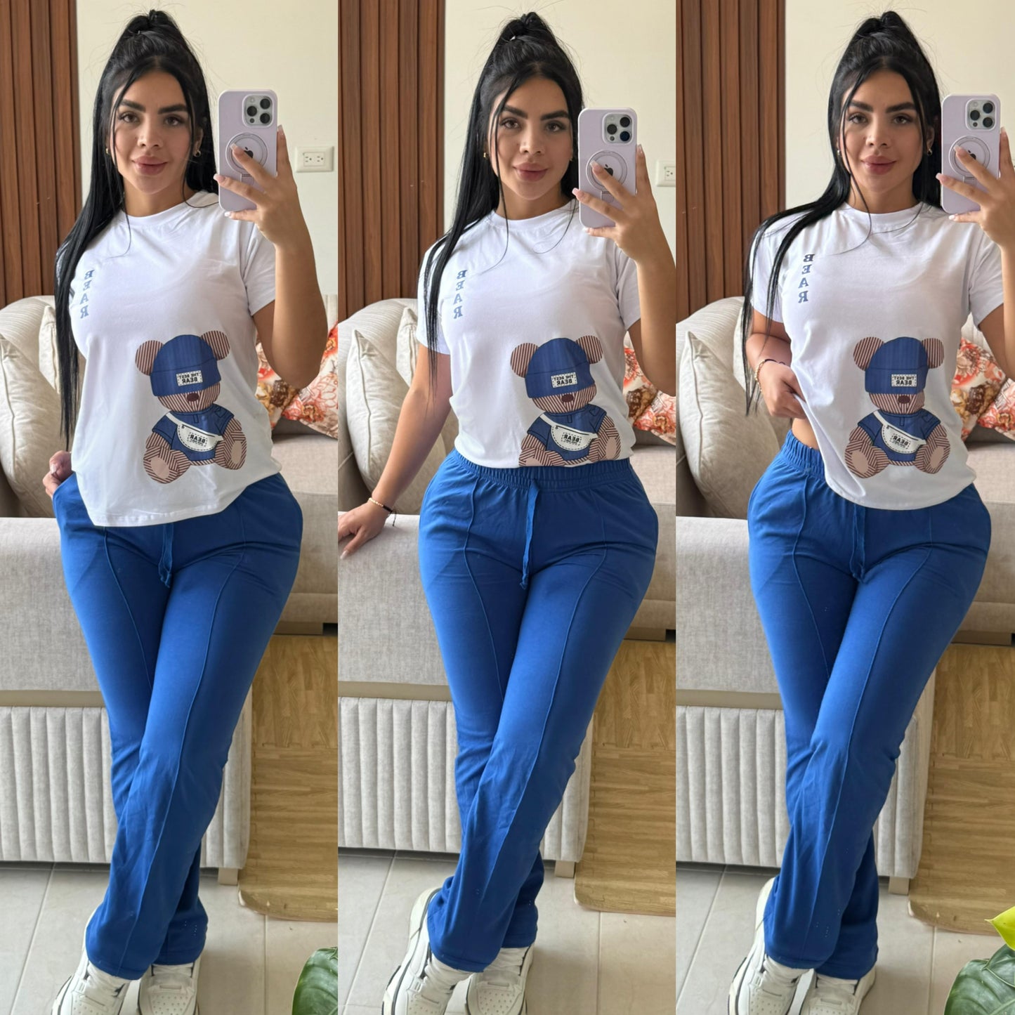 Jogger bota recta oso teddy