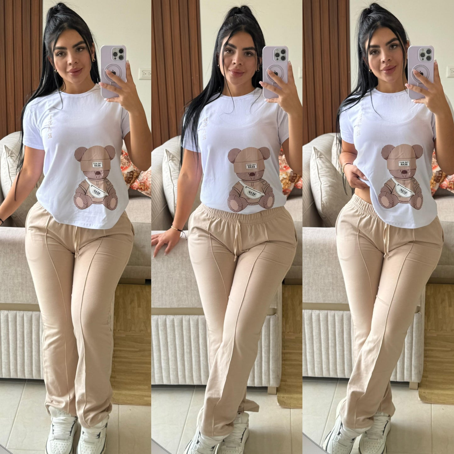 Jogger bota recta oso teddy