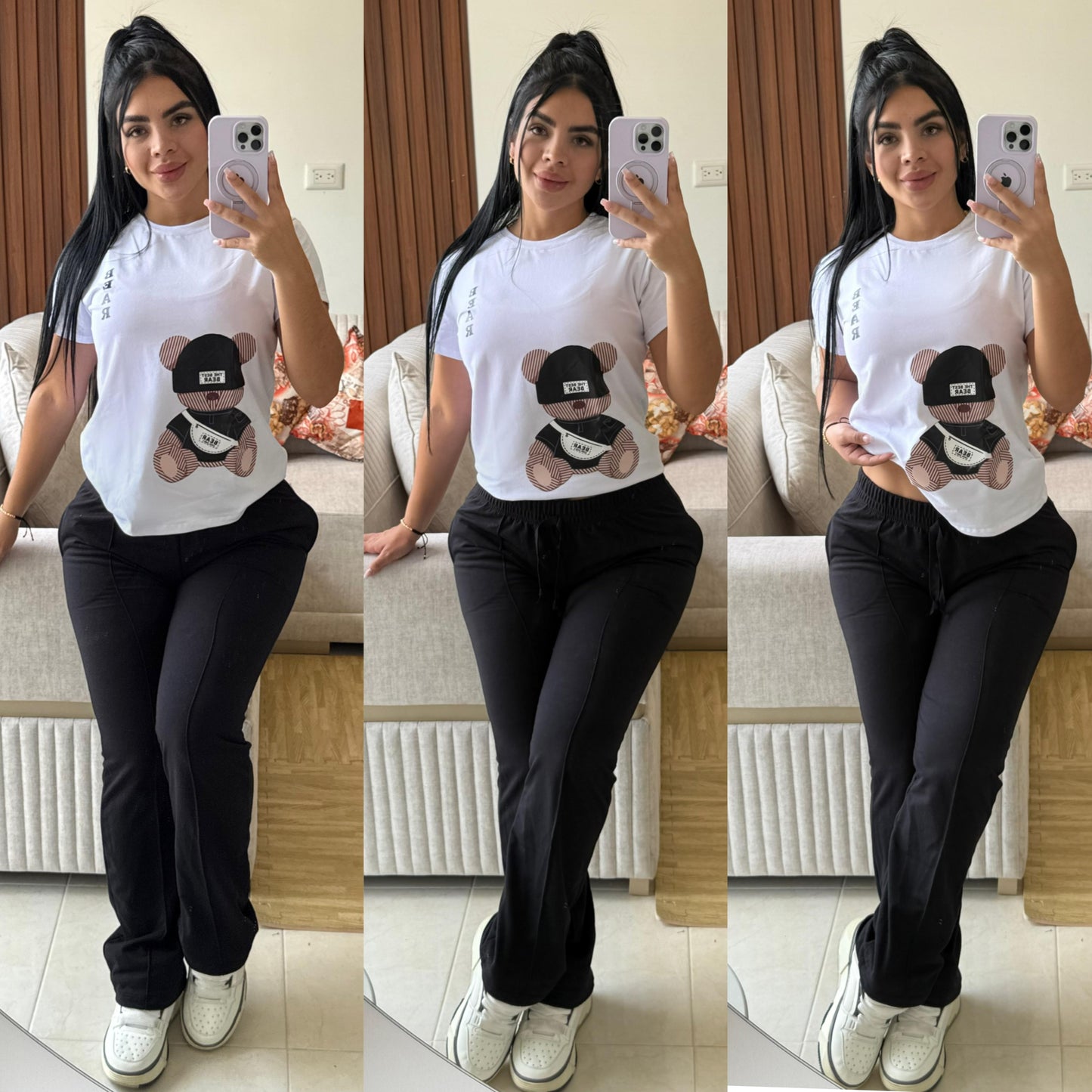 Jogger bota recta oso teddy