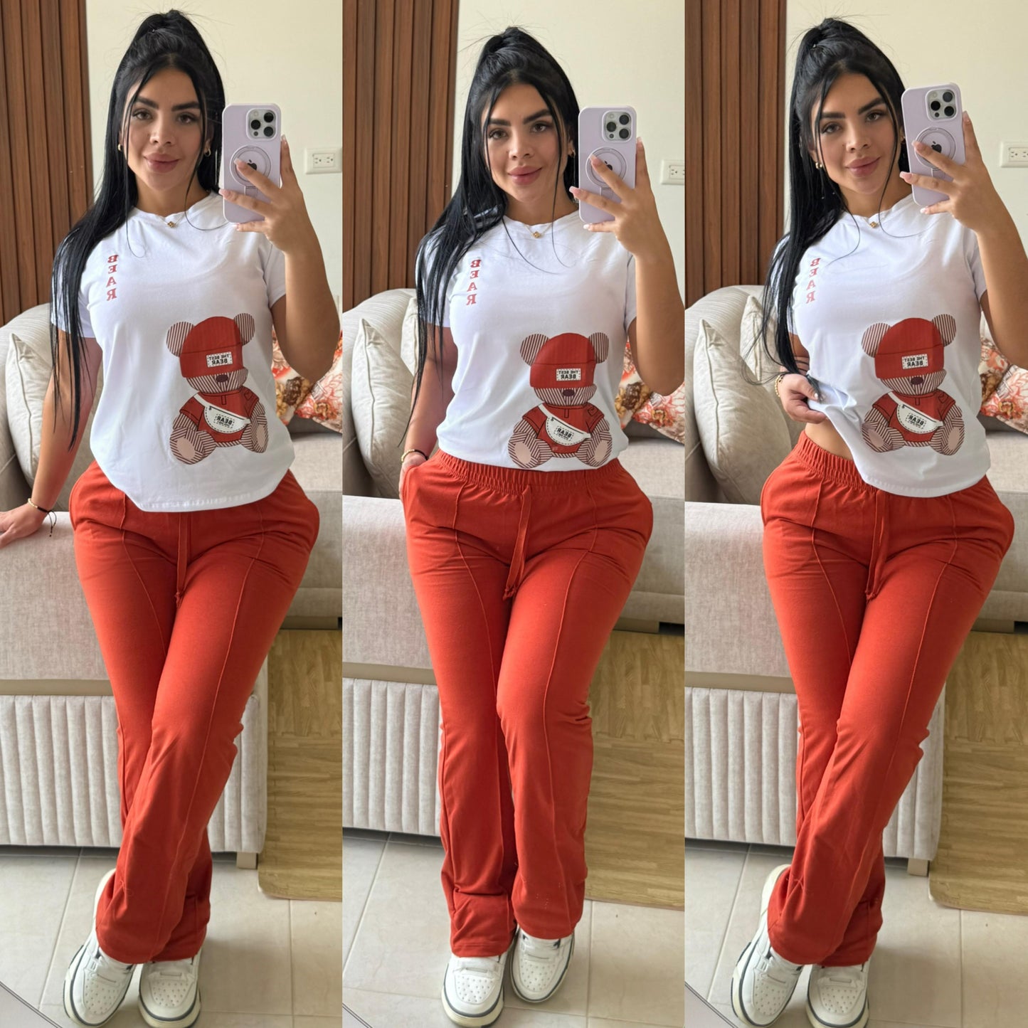 Jogger bota recta oso teddy